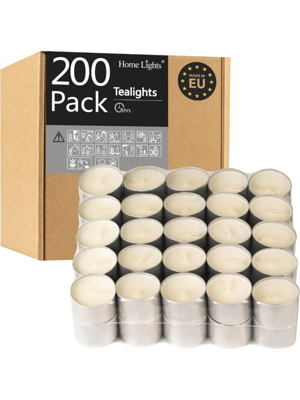 Unscented Tealight Candles - Long Burning 8 Hours, Smokeless Votive for Events